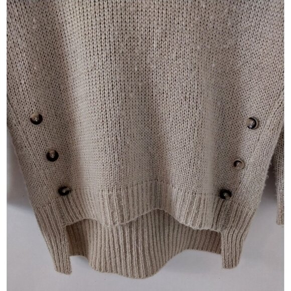 Paper Crane Tan Hooded Oversized Knit Long Sleeve Sweater Shirt Sz S/M - Picture 5 of 9